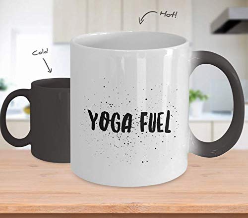 11oz Color Changing Yoga Mug - Heat Sensitive Ceramic Cup for Yoga Enthusiasts | Perfect for Hot Tea, Coffee & Post-Yoga Hydration
