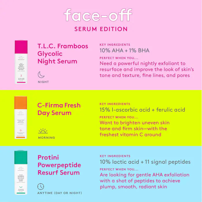 Drunk Elephant T.L.C. Framboos Glycolic Night Serum - Exfoliating & Rejuvenating Face Treatment for Glowing Skin | Perfect for Nighttime Skincare Routine & Anti-Aging
