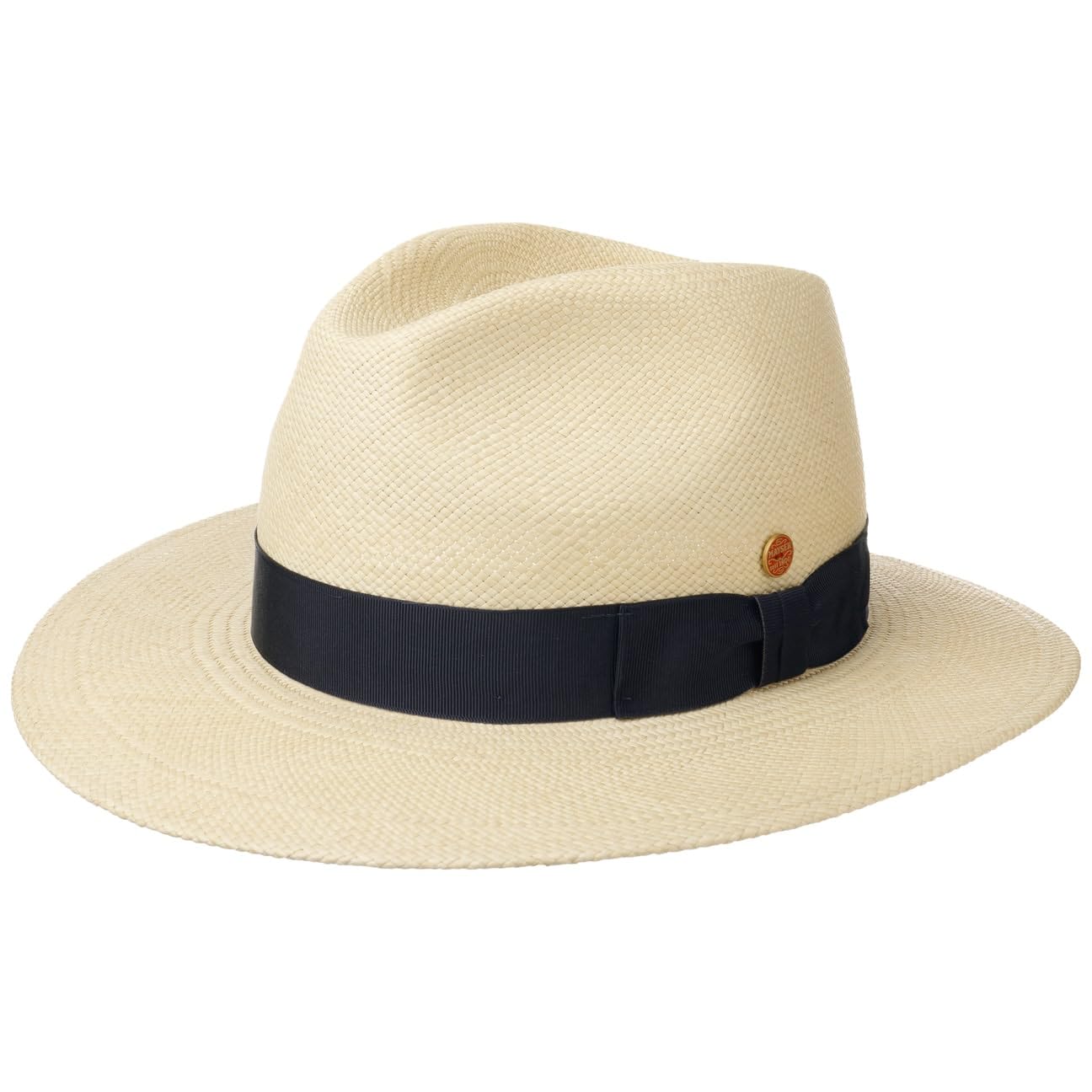 Blue Menton Panama Straw Hat for Men - Handmade in EU - Perfect for Beach, Summer & Outdoor Activities