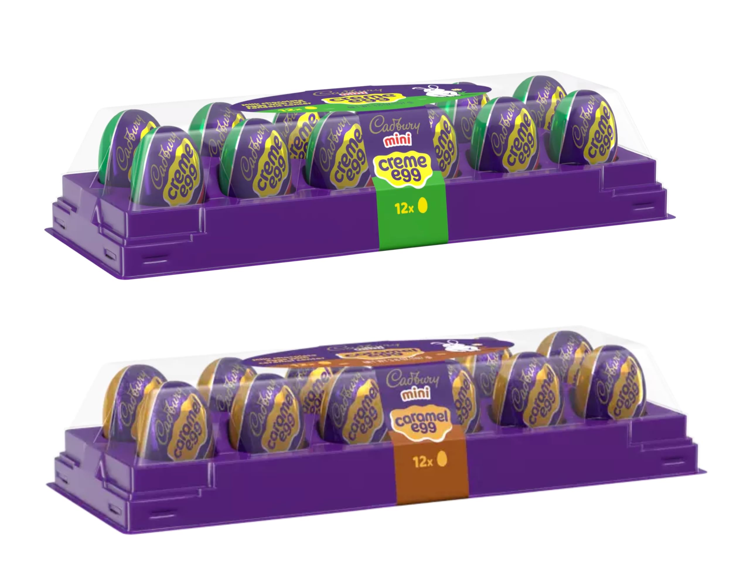 Egg Trays Variety Pack - Caramel & Creme Mini Eggs - Smiling Sweets - Easter Basket Fillers - Family Treats - Perfect for Easter Parties, Holiday Gifts & Candy Buffets