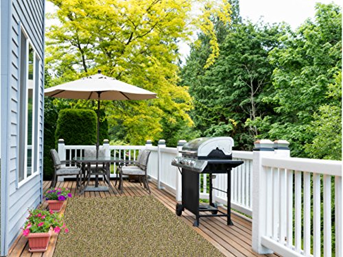 KOECKRITZ Heavy Duty Indoor Outdoor Rug - 8' x 10' Wheat Grass - Durable Waterproof Area Rug for Patio, Deck, Gazebo, Boat, Trailer - Non-Slip Backing - Easy to Clean - Perfect for High Traffic Areas, Living Room, Bedroom, Office, and Outdoor Spaces