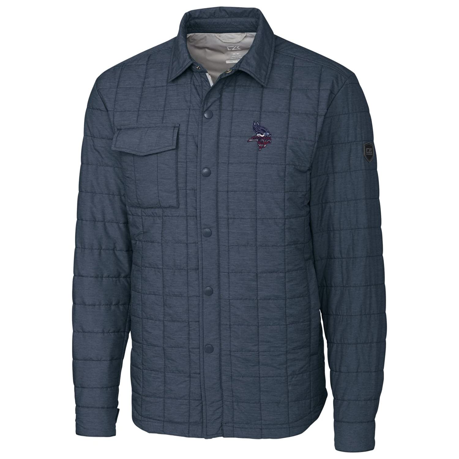 Cutter & Buck Men's NFL Americana Rainier Full-Snap Shirt Jacket - Waterproof Windbreaker for Outdoor Sports & Casual Wear