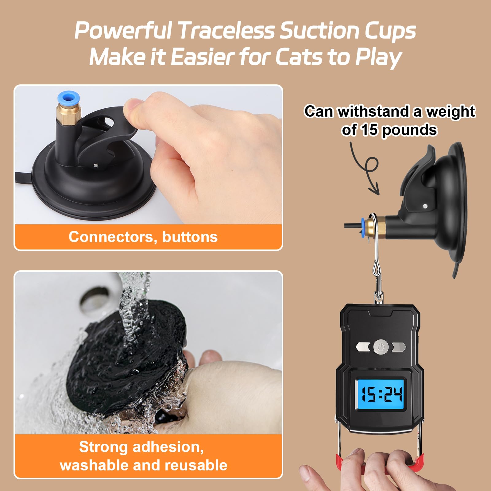 10PCS Interactive Cat Feather Toys with 2PCS Detachable Suction Cups & 6PCS Bell Teaser Refills - Perfect for Indoor Play, Exercise & Bonding with Your Kitty