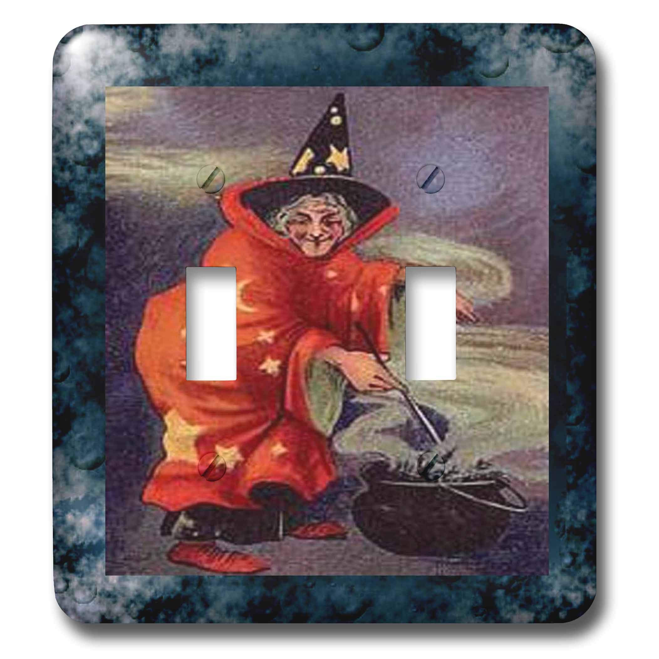 Vintage Witches Brew Double Toggle Switch Plate - 3dRose LLC lsp_6202_2 - Perfect for Halloween Decor, Gothic Home Decor, and Witchy Room Aesthetic