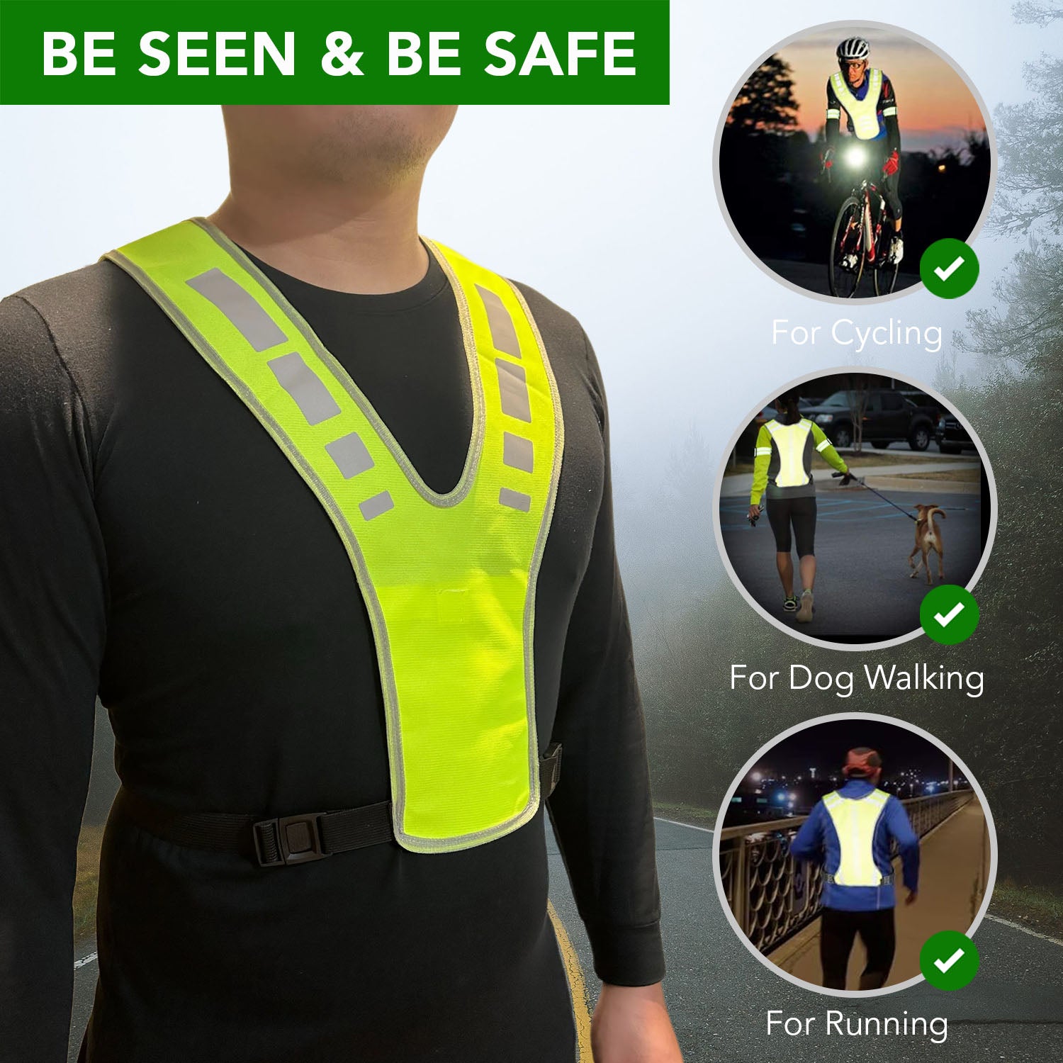 High Visibility Reflective Running Vest with Pocket for Men, Women & Kids - Safety Reflective Gear for Night Cycling, Walking, Jogging & Outdoor Activities - Perfect for Runners, Cyclists & Pedestrians in Low Light Conditions