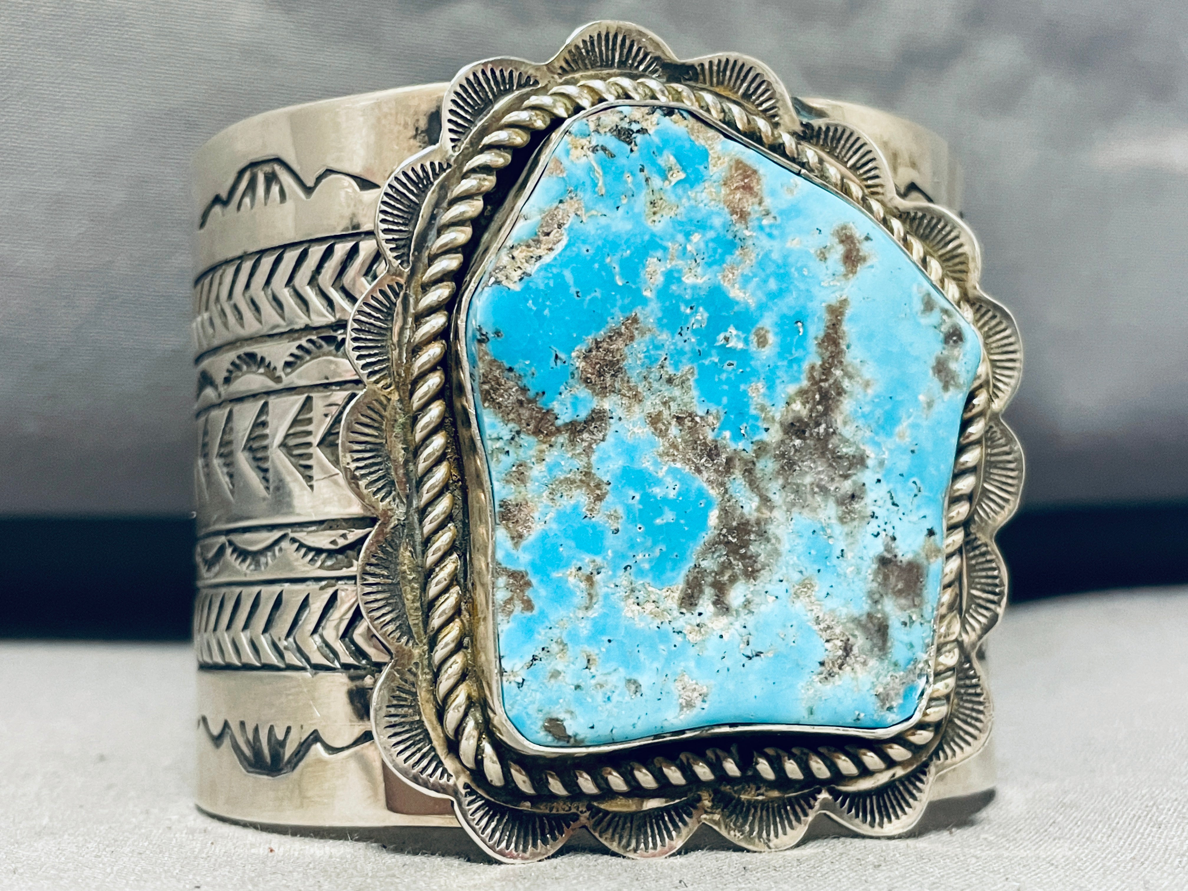 180 Grams Navajo Turquoise Sterling Silver Cuff Bracelet - Handmade Native American Jewelry for Women, Boho Fashion & Gift Ideas