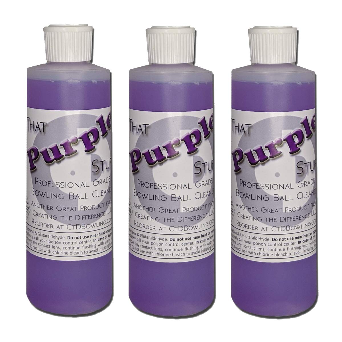 Purple Stuff Bowling Ball Cleaner - 8 oz (3-Pack) | Premium Bowling Accessories for Enhanced Performance | Perfect for League Play & Tournament Preparation
