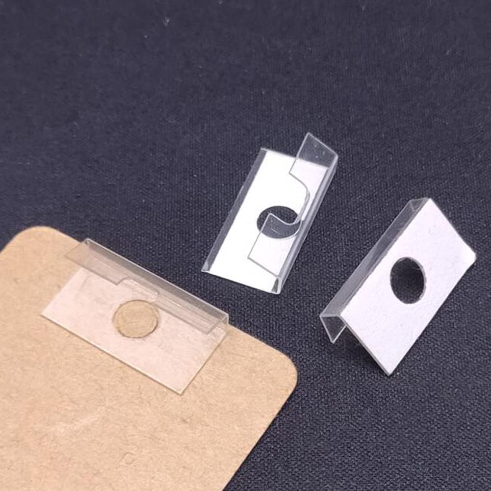 100 Pcs Self-Adhesive Plastic Earring Card Adapters - Jewelry Display Hangers for Earrings & Necklaces - Perfect for Retail Stores, Boutiques, and Craft Shows