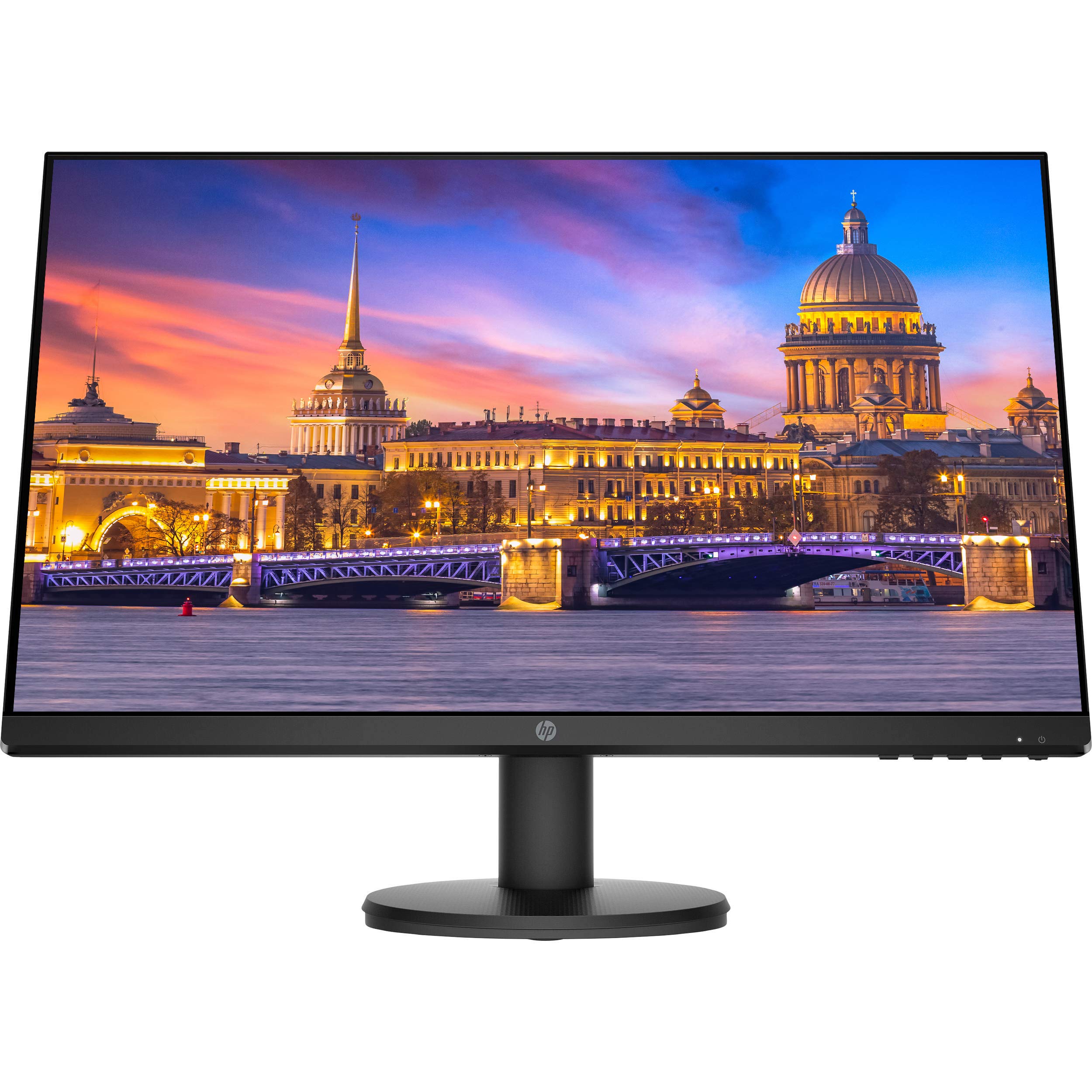 HP P24v G4 24-Inch IPS LED FHD 1080p Backlit Computer Monitor 2-Pack Bundle with Adjustable VESA Monitor Stand - Dual Screen Setup for Home Office, Gaming & Productivity Workstations