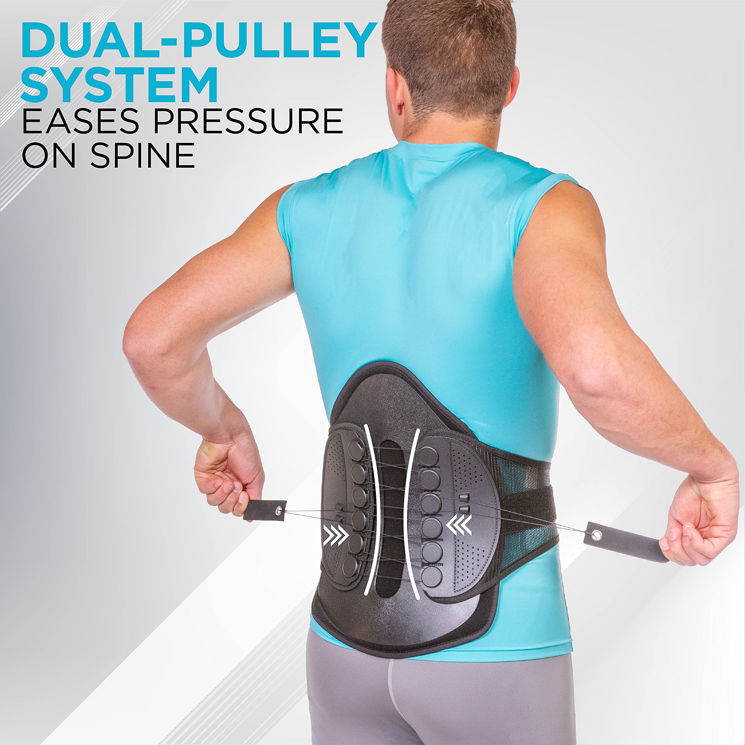 BraceAbility Adjustable Lumbar Decompression Back Brace - Semi-Rigid Lumbosacral Support Belt for Herniated Disc, Sciatica, Post-Surgery Recovery & Back Pain Relief (Large) - Ideal for Office Work, Driving & Daily Activities