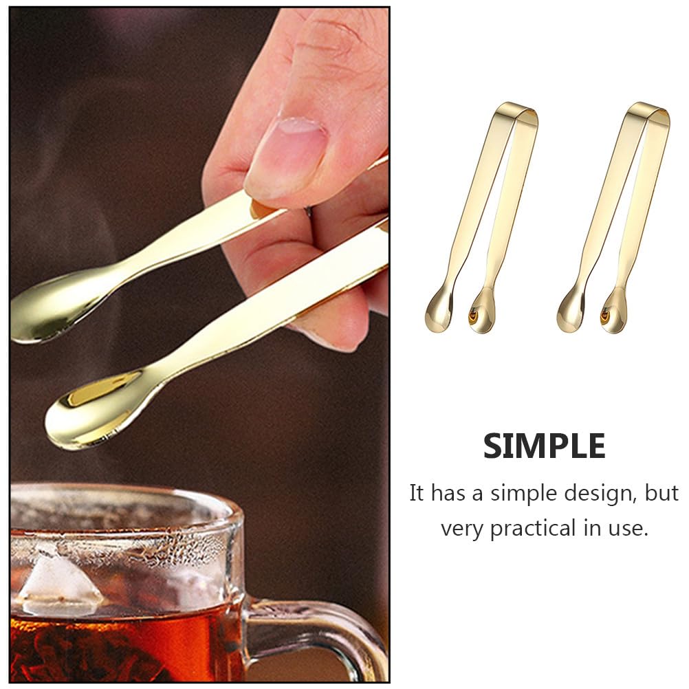 Golden Stainless Steel Ice Tongs - 2 Pack 4.3
