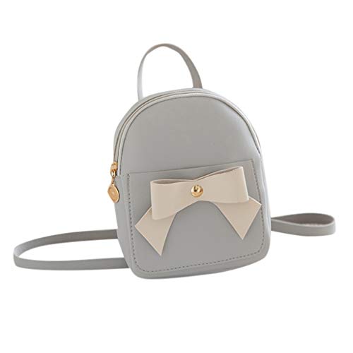 Cute Leather Backpack for Women - Mini Bowknot Purse & Phone Bag for School & Travel