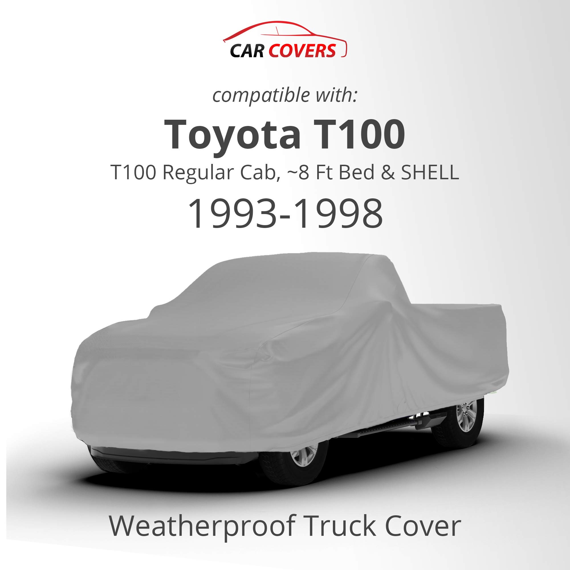 **Weatherproof Car Cover for Toyota T100 1993-1998 Regular Cab 8' Bed - Heavy Duty Outdoor Truck Cover with Anti-Theft Cable Lock - Waterproof & UV Resistant - Perfect for Parking, Storage & Travel Protection**
