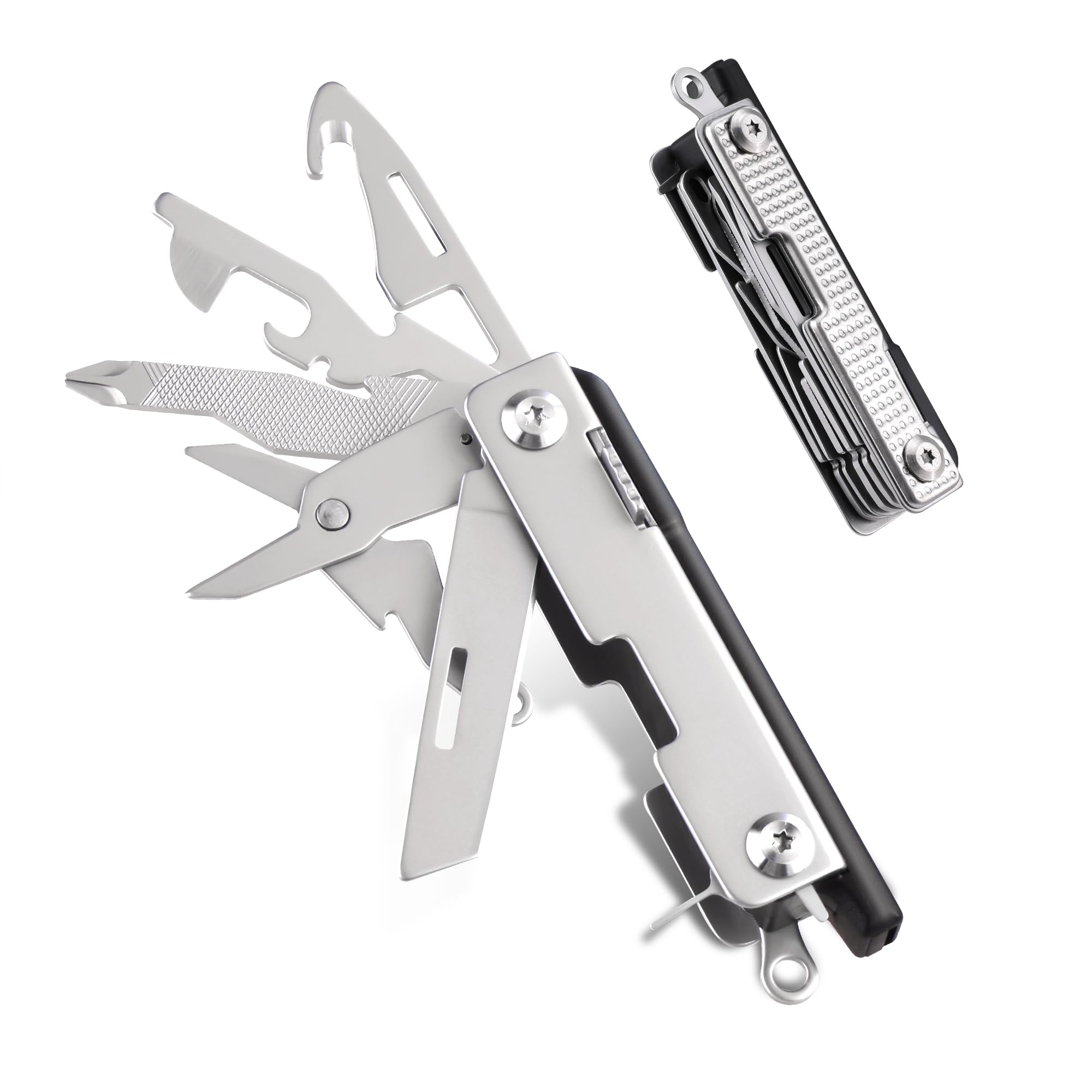 Mossy Oak 12-in-1 EDC Keychain Multitool with Knife, Scissors, Screwdrivers & Bottle Openers - Compact Survival Gear for Outdoor Camping, Hiking, Emergency Repair | Perfect Gift for Men & Adventurers