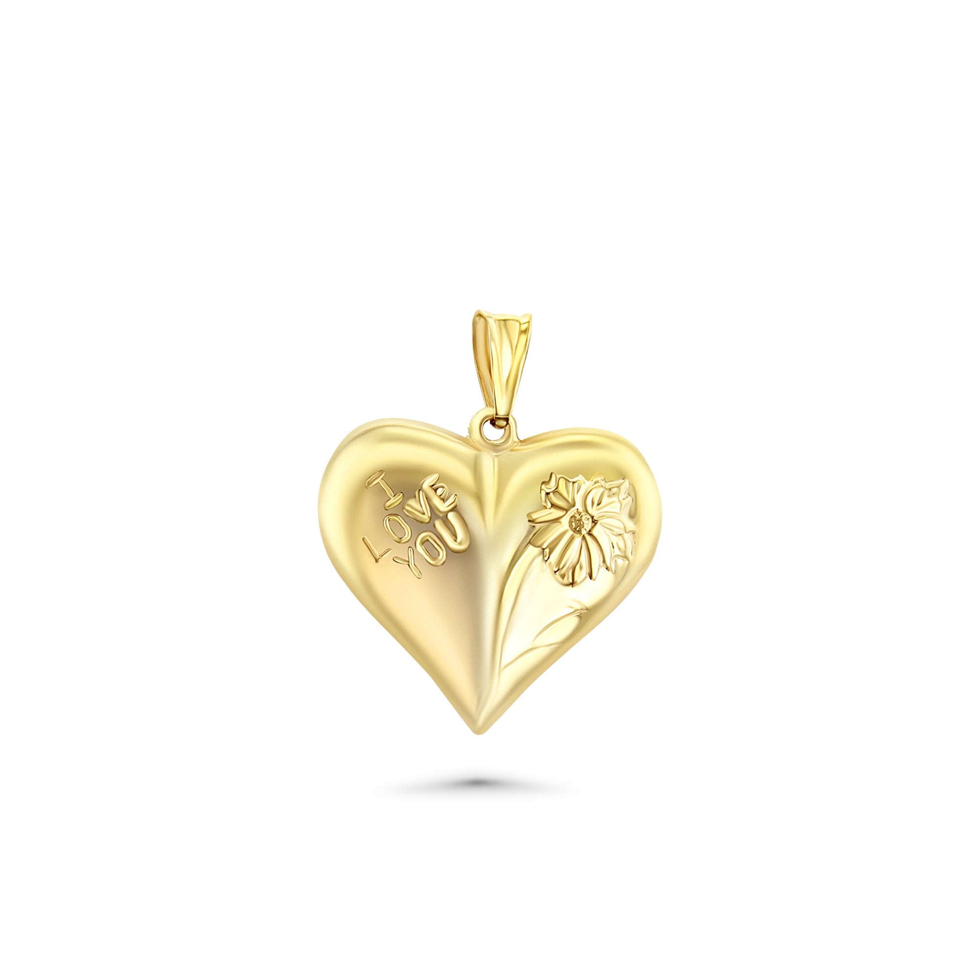 I Love You Heart Shaped Necklace with Floral Design - Romantic Gift for Her, Perfect for Valentine's Day, Anniversary & Date Night