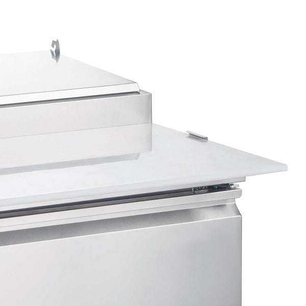 Nella 50 Inch Commercial Refrigerated Pizza Prep Table with 1 Solid Door - Perfect for Restaurants, Pizzerias & Food Service Businesses