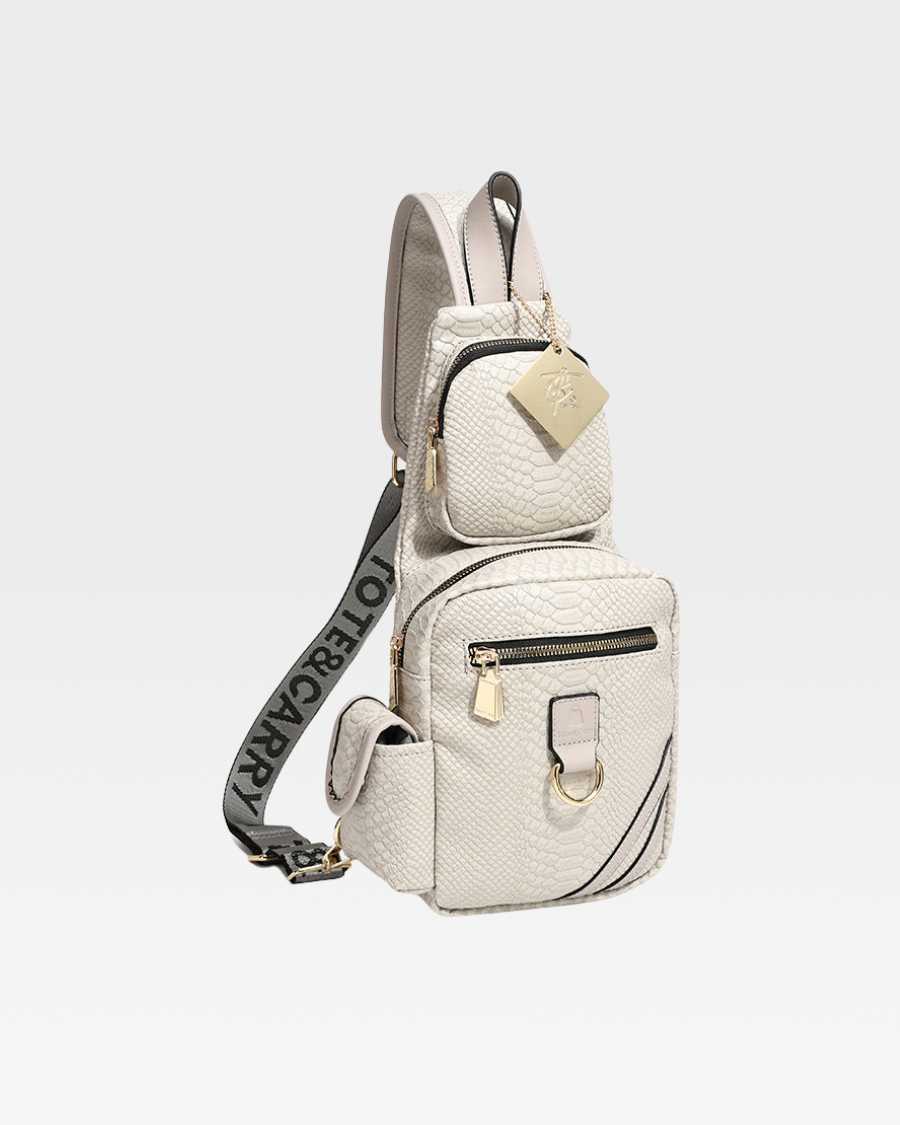 Apollo 1 Tear Drop Crossbody Bag in Grey - Stylish & Compact Shoulder Purse for Women, Perfect for Travel, Shopping & Everyday Use