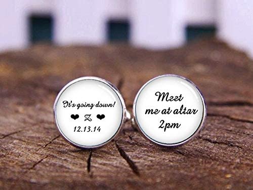 Custom Engraved Death Devil Cufflinks - Personalized Initial, Name & Date - Unique Wedding Cuff Links for Groom - Romantic Love Gift for Him - Perfect for Weddings, Anniversaries & Special Occasions