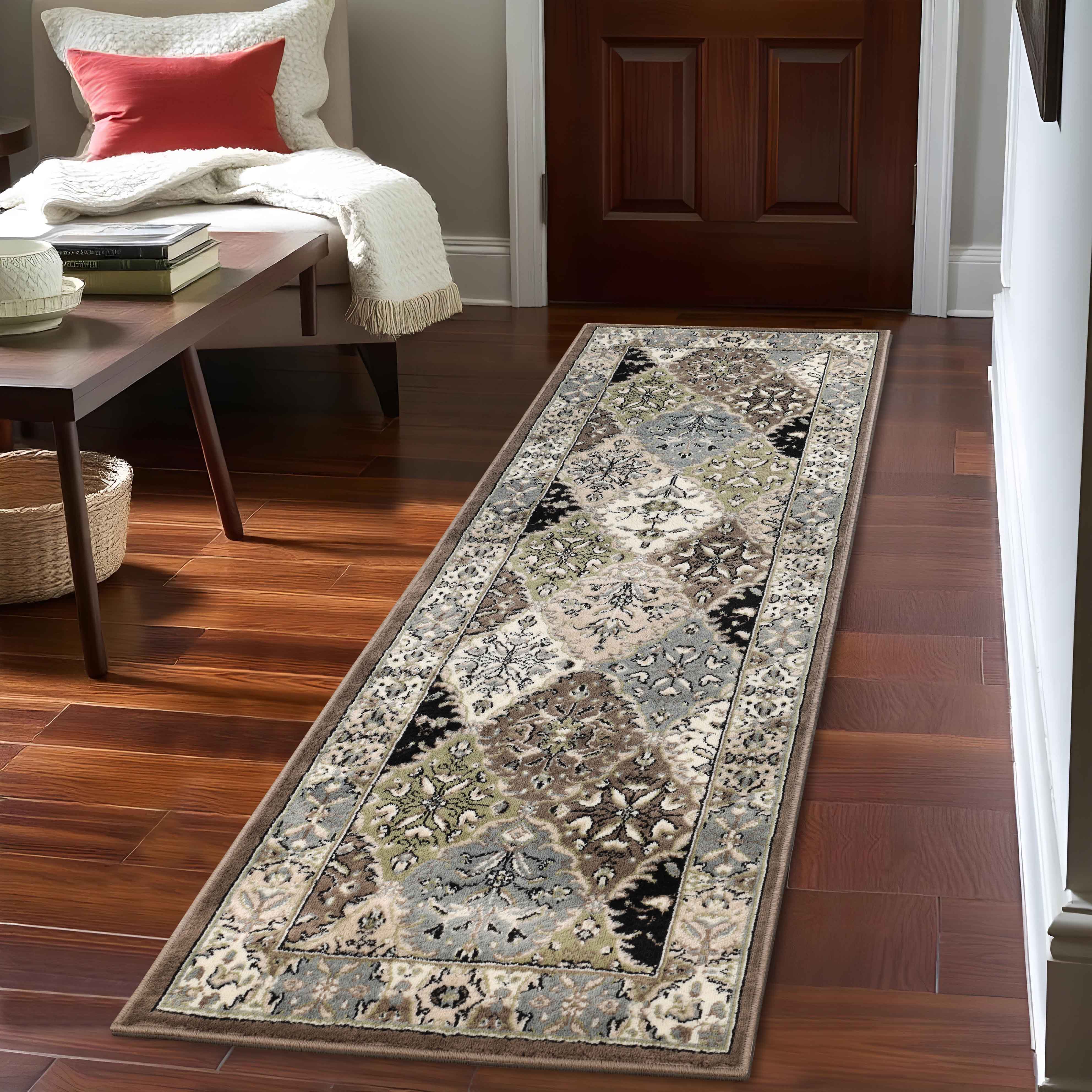 Paloma Contemporary Damask Floral Indoor Area Rug - Soft Non-Slip Living Room Carpet for Bedroom, Dining Room & Home Decor