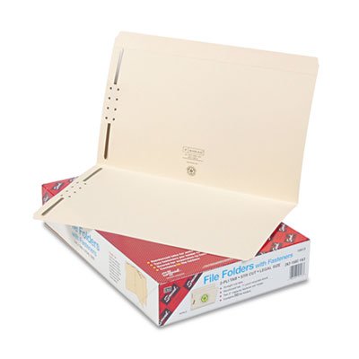 Legal Size Manila Folders with Two Fasteners - Straight Cut Top Tab Filing Folders, 50 per Box - Perfect for Office, School & Document Organization