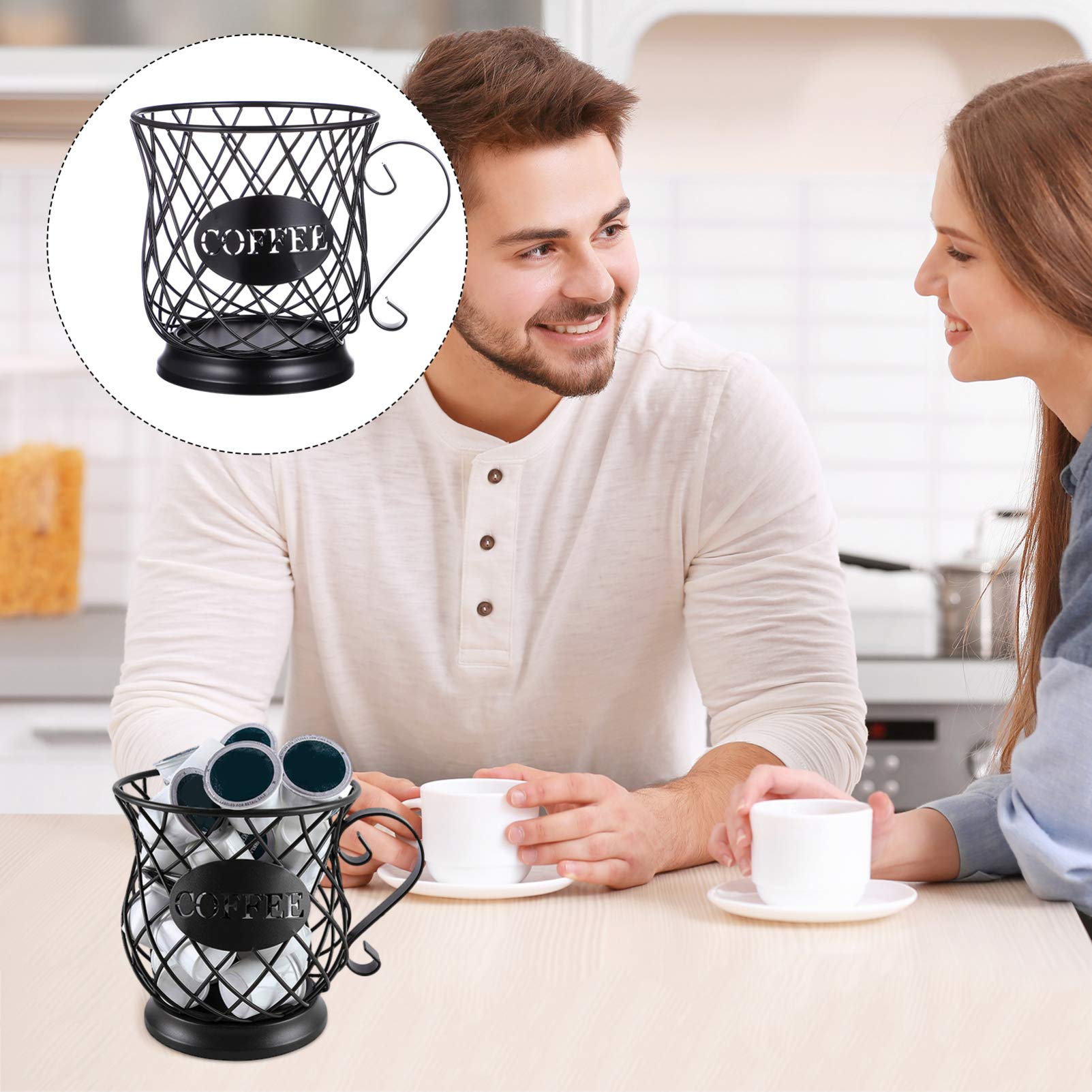 Stainless Steel Coffee Capsule Holder - 24 Pod Organizer for Nespresso & Keurig - Compact Coffee Pod Storage Basket for Kitchen Countertop & Office Desk