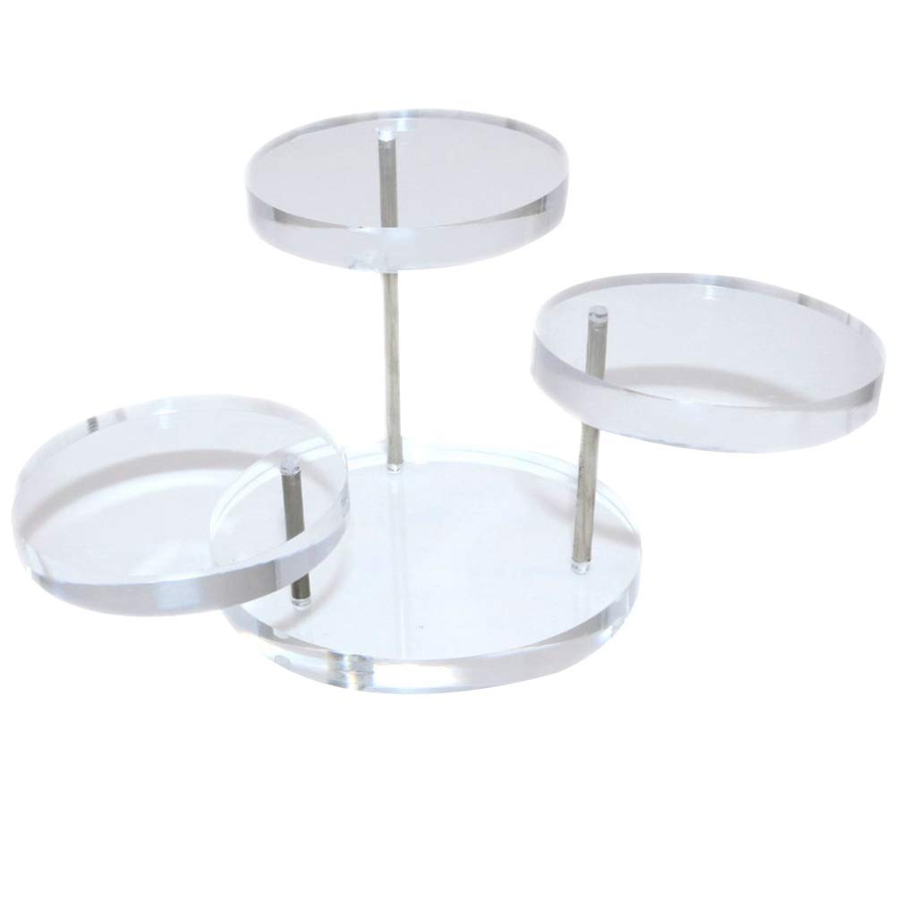 Holibanna Clear Acrylic Jewelry Display Stand - 3-Tier Ring Holder Organizer for Rings, Earrings & Necklaces | Perfect for Boutiques, Trade Shows & Wedding Jewelry Displays