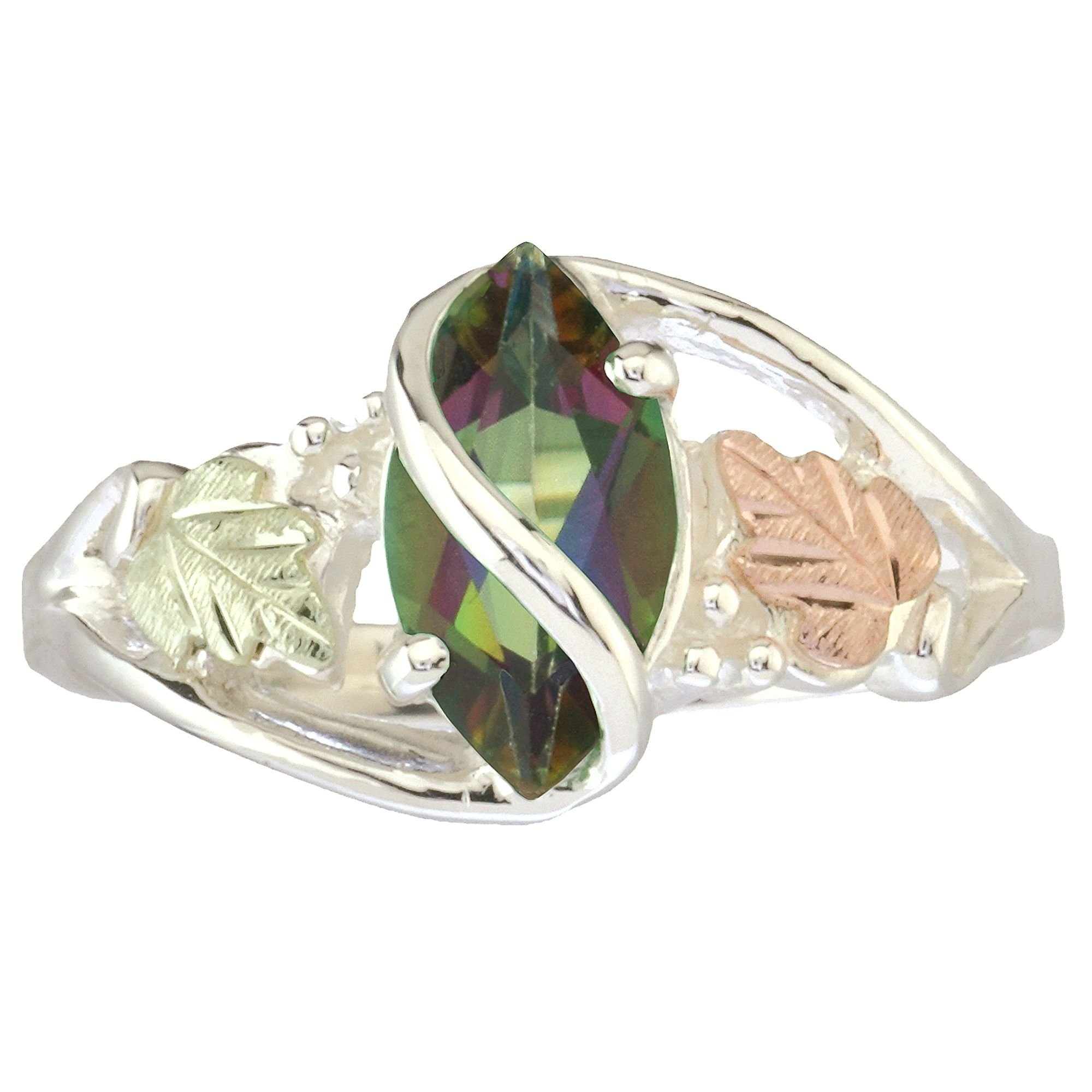 10 X 5 mm Black Hills Mystic Fire Topaz Sterling Silver Ring for Engagement, Wedding & Anniversary Gifts