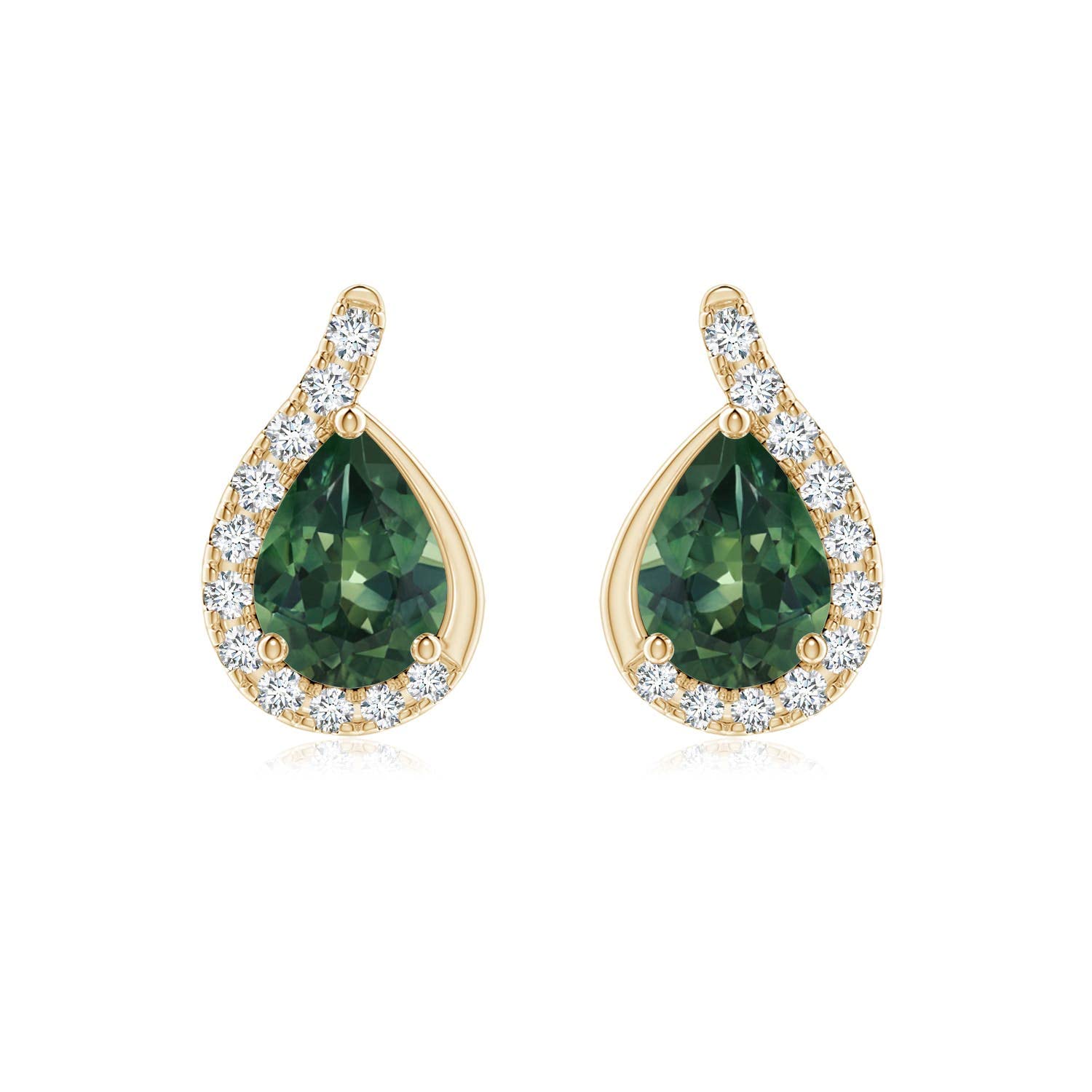 ANGARA Natural Teal Montana Sapphire Stud Earrings for Women - 14K Solid Gold/Platinum September Birthstone Jewelry | Perfect Gift for Birthday, Wedding, Anniversary | Elegant Everyday Wear & Special Occasions