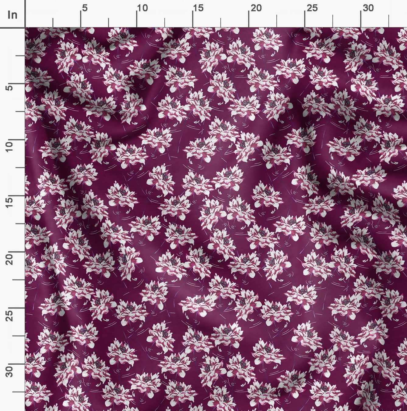 Soimoi Moss Georgette Brown Floral Printed Fabric - 42 Inch Wide by The Yard - Lightweight & Romantic Flower Pattern Material for Dresses, Scarves, Curtains & DIY Crafts
