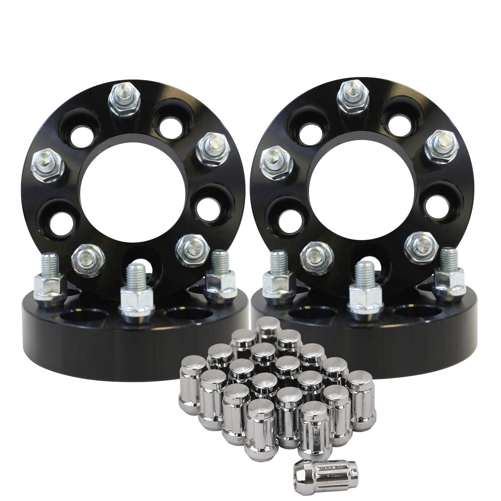4-Piece Black Wheel Spacers Adapters 1.25