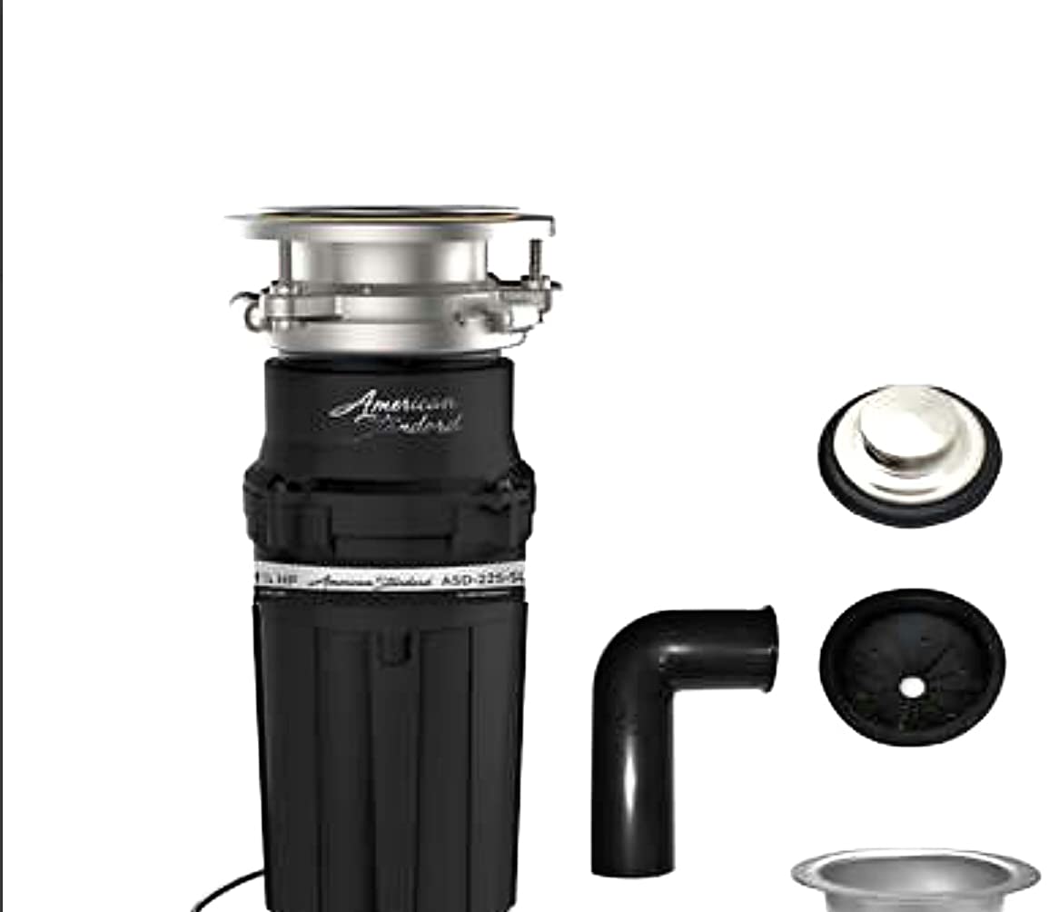 American Standard 1-1/4 HP Premium Garbage Disposal - Slim Line Compact Design - Powerful Food Waste Disposer for Kitchen Sink - Perfect for Small Households & Apartments