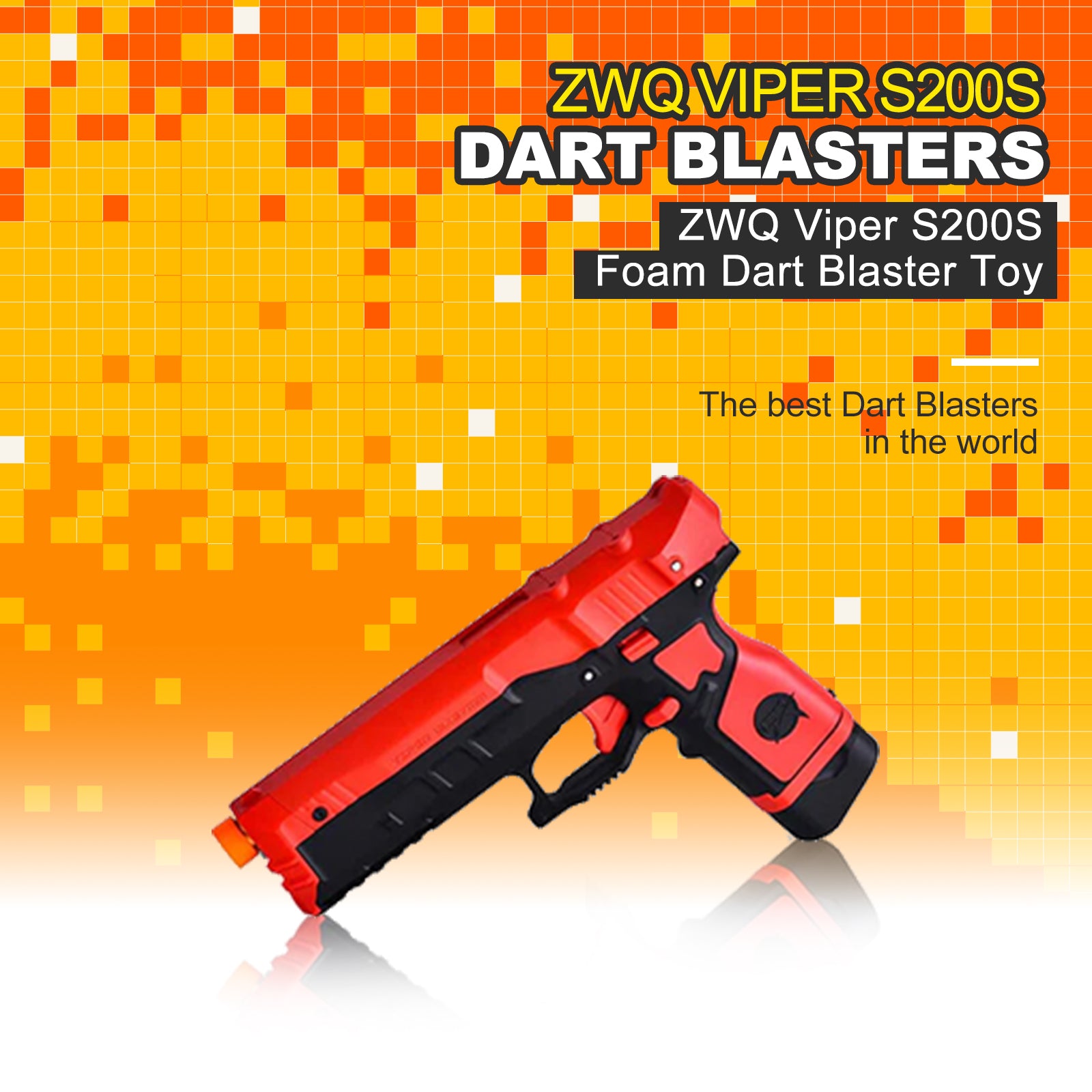 ZWQ Viper S200S Foam Dart Blaster Toy Gun - High Performance Nerf Style Blaster for Outdoor Games, Backyard Battles & Kids Birthday Parties | Great Gift for Boys & Girls Ages 8+