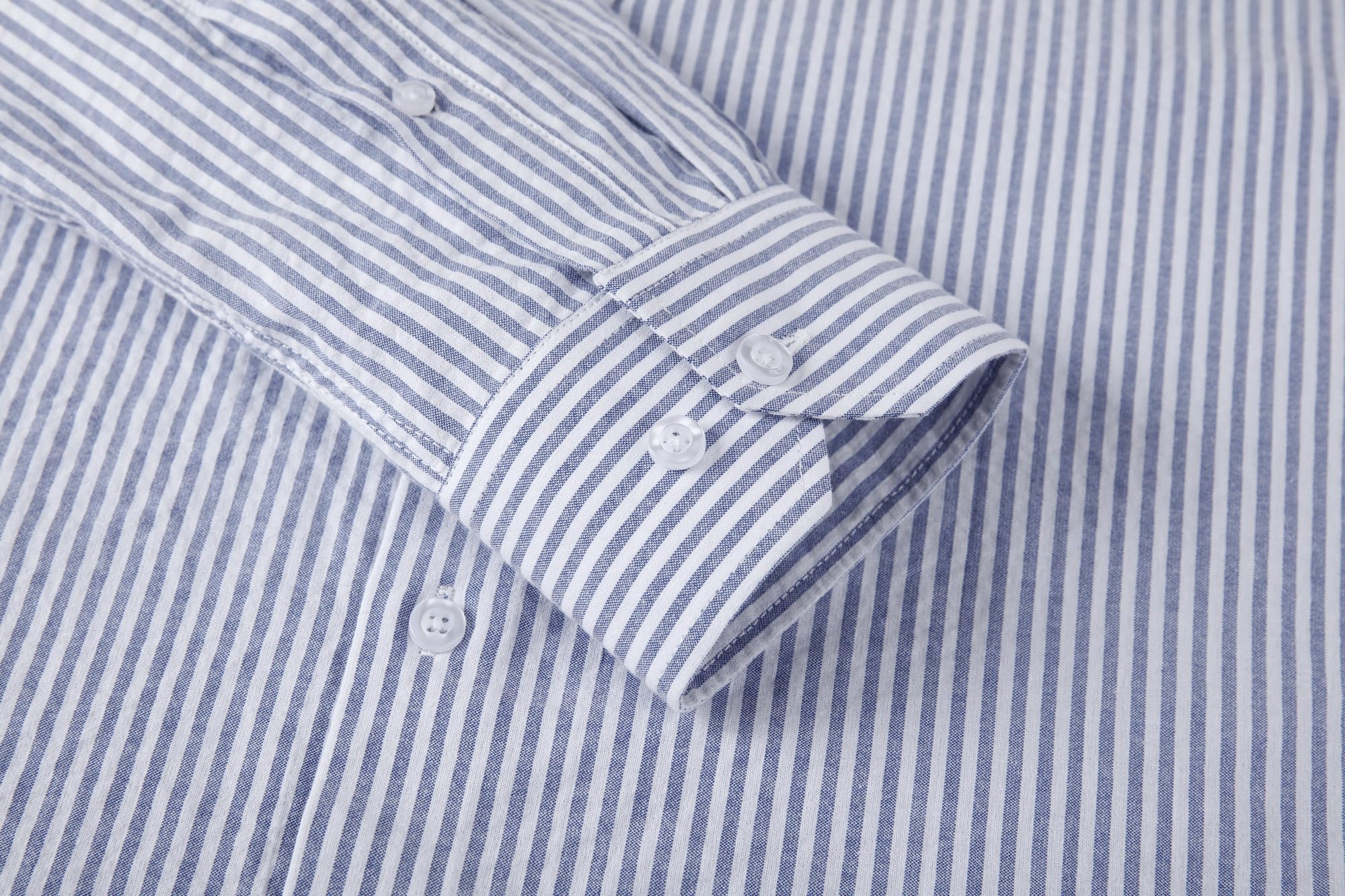 Alex Vando Men's Seersucker Dress Shirt - Striped Business Casual Cotton Shirt for Office, Wedding & Summer Outfits | Breathable & Lightweight Formal Wear