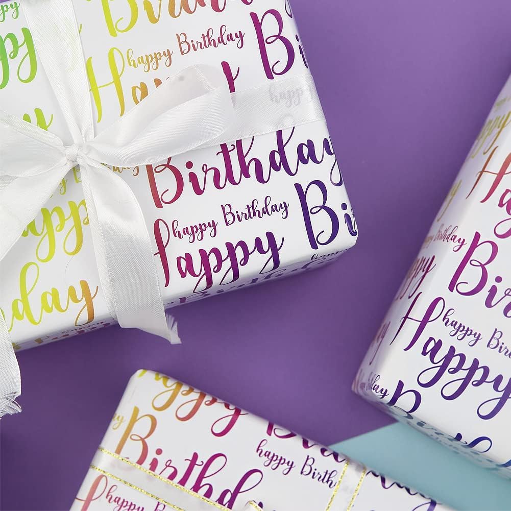 AccuPrints Premium Birthday Wrapping Paper - 6 Sheets (20