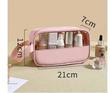 XAVRY Transparent Travel Toiletry Bag for Women & Men - Portable Makeup Organizer, Cosmetic Travel Bag, Small Size (1Pcs) - Perfect for Airplane Carry-On, Gym, Beach & Weekend Getaways