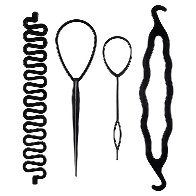 CHANDERKASH 6-Piece Hair Styling Tool Kit - Hair Loop Styling Tool & Ponytail Maker Accessories for Women & Girls - Perfect for Home, Salon, Travel & Everyday Hairstyles