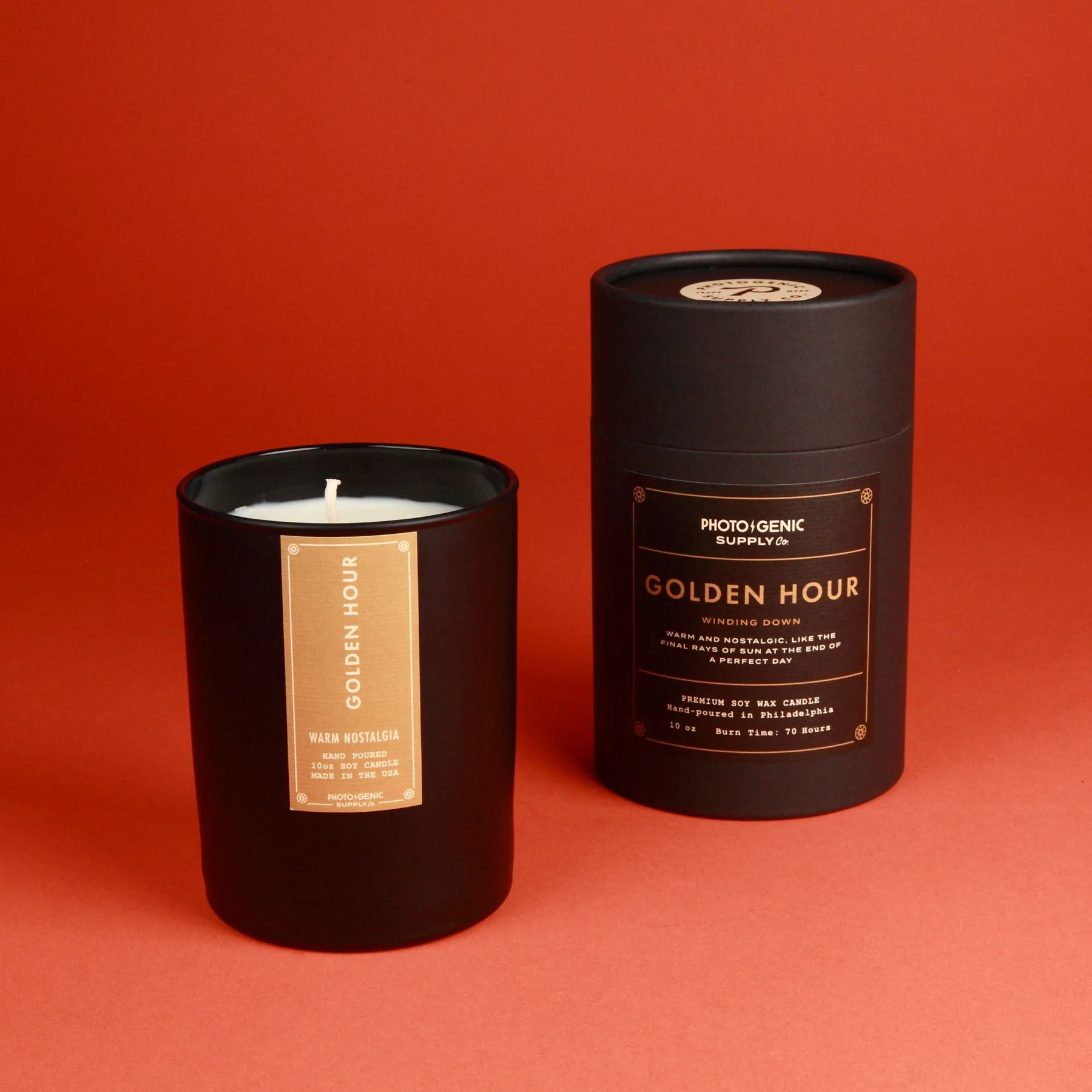Golden Hour 10oz Soy Candle - Natural Scented Candles for Home, Romantic Dinner & Relaxation - Perfect for Bedroom, Bathroom & Living Room Decor