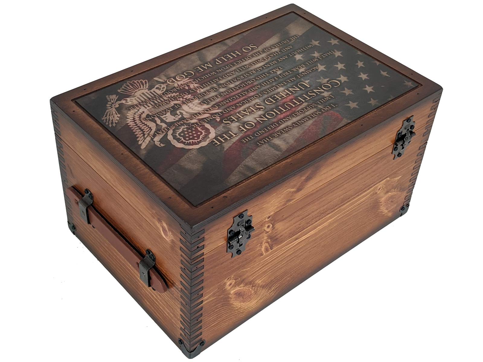 Military Oath of Office Keepsake Box - Engraved Wooden Display Case for Commissioning Ceremonies, Promotions & Retirement Gifts - Perfect for Army, Navy, Air Force & Marine Corps Memorabilia
