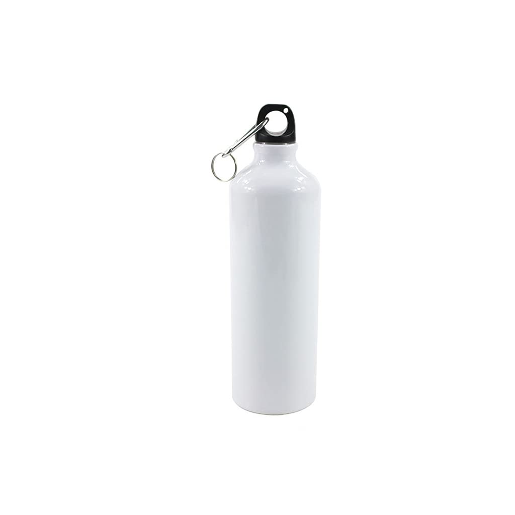 Kamonda White Sublimation Water Bottle - 20oz Aluminum Leakproof Bottle with Carabiner Clip | Perfect for Hiking, Gym & Outdoor Activities | BPA-Free Reusable Sports Water Bottle