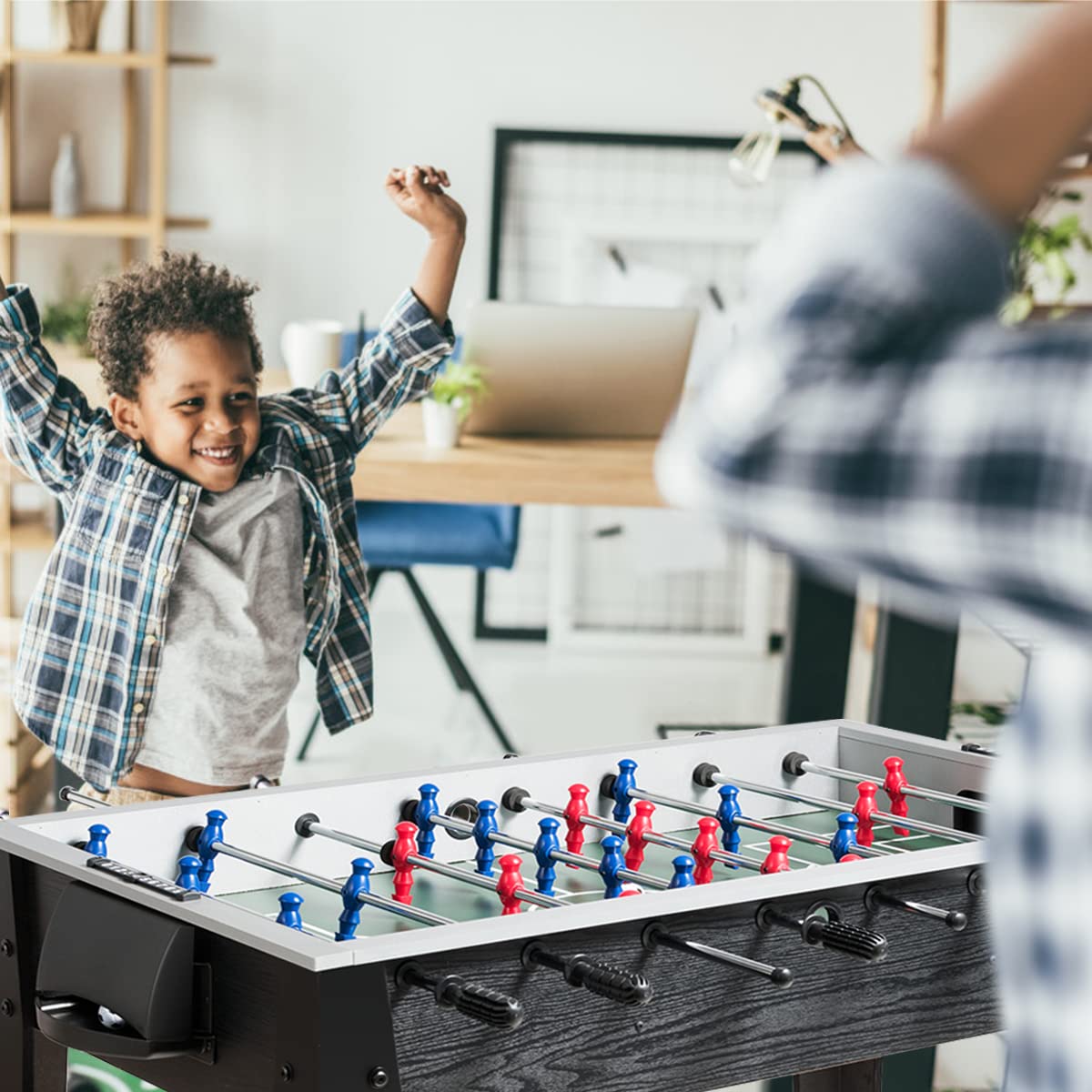 Goplus 48'' Wooden Foosball Table with 2 Soccer Balls & Score Keepers - Professional Size Indoor Game Table for Adults, Kids & Teens - Perfect for Game Rooms, Arcades, Basements & Family Fun Nights
