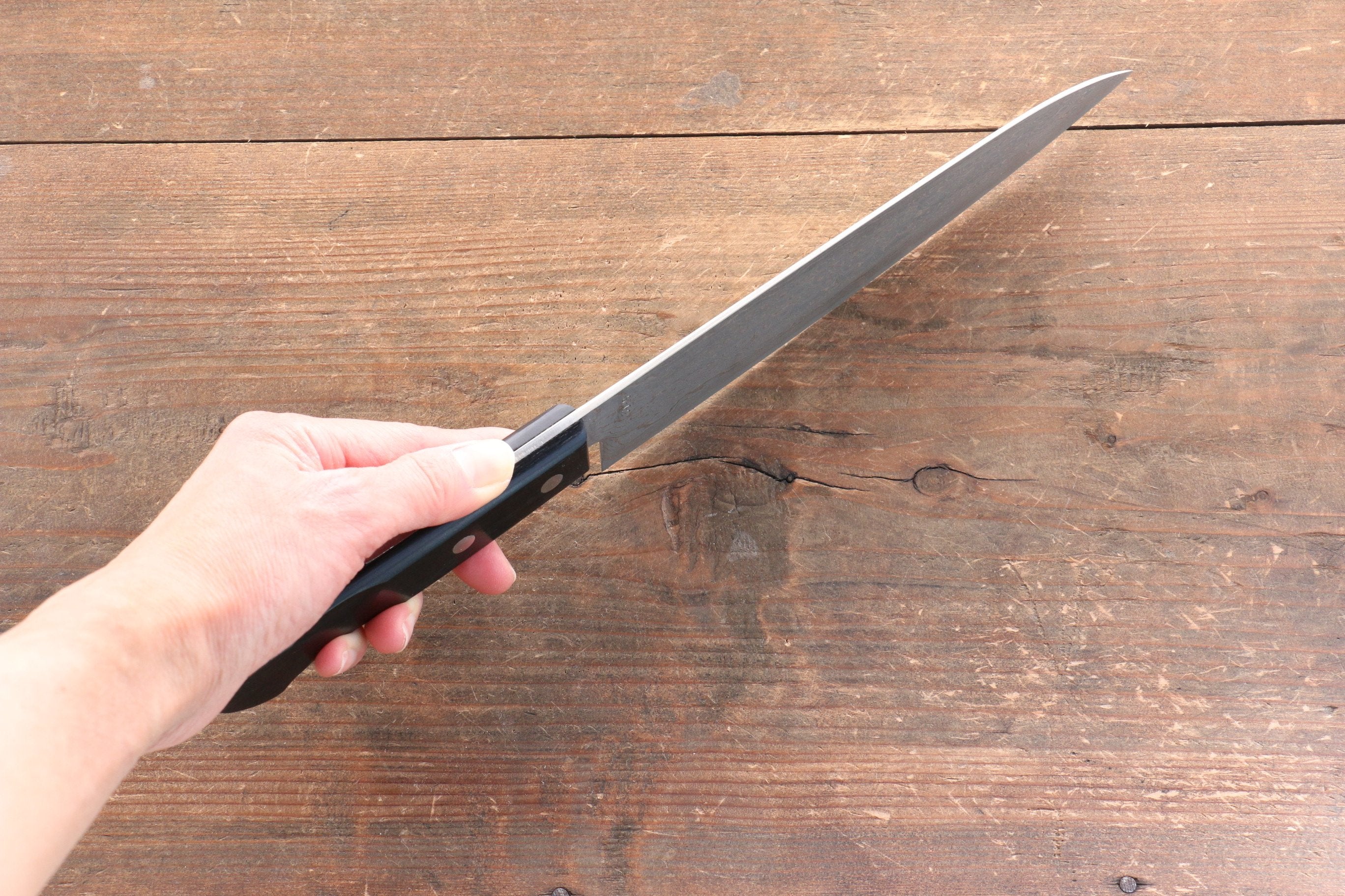 Premium Nao Yamamoto SG2 Damascus Gyuto Knife 180mm - Japanese Chef Knife with Migaki Finish & Black Pakka Wood Handle - Perfect for Sushi, Meat Cutting & Professional Kitchen Use