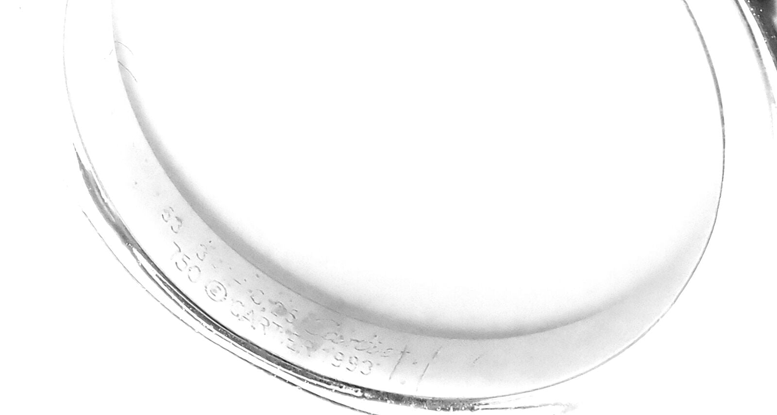 Authentic Cartier 18K White Gold Diamond Ellipse Band Ring Size 53 (US 6.25) - Luxury Wedding, Engagement & Anniversary Jewelry Gift for Women