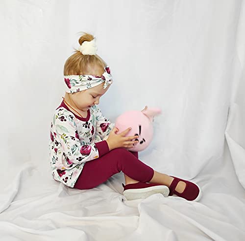 3PCS Baby Girl Outfit Set - Floral Ruffle Shirt, Pants & Headband - Cute Matching Clothes for Newborns & Toddlers - Perfect for Photos, Parties & Daily Wear