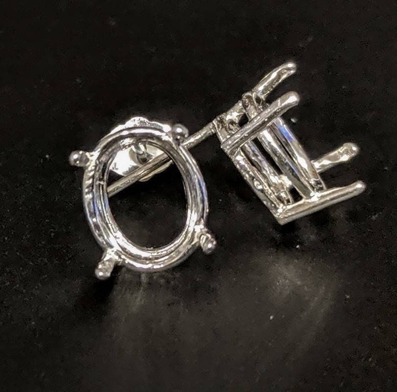 925 Sterling Silver 1 Set (2 Pieces) 5x3mm 12x10mm Oval Earring Settings - Handmade in USA | Perfect for DIY Jewelry Making, Gift Giving & Special Occasions