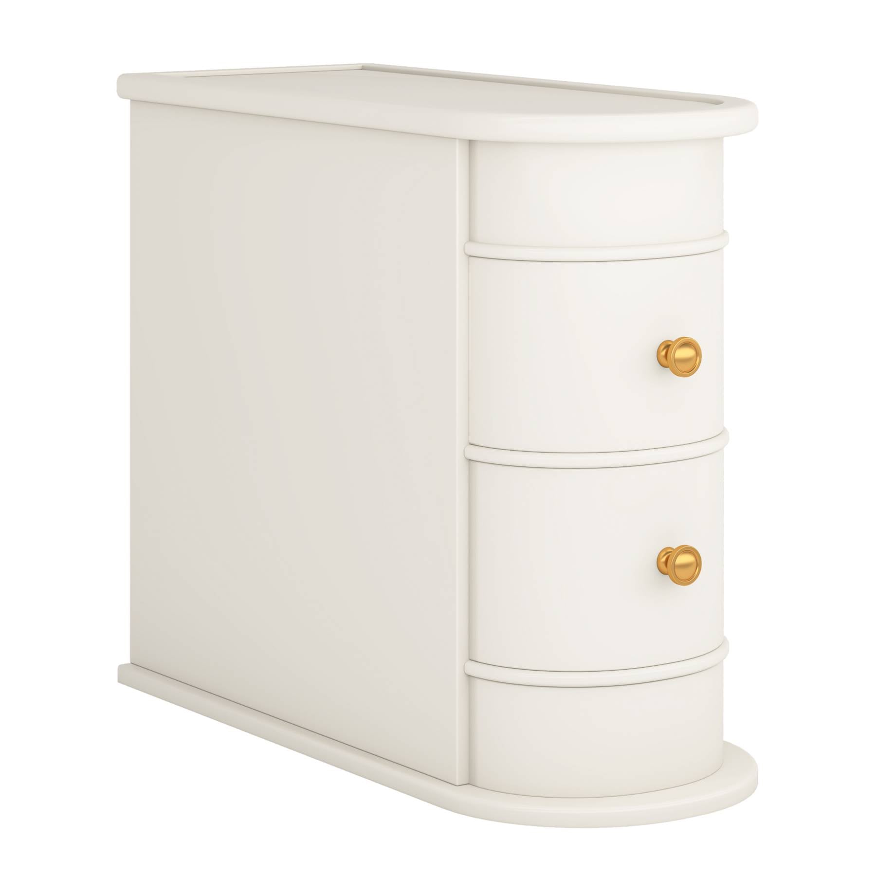 Modern Wooden Tall End Table with 2 Drawers - Narrow Nightstand for Bedroom, Living Room & Small Spaces - Perfect for Lamps, Books & Bedside Storage