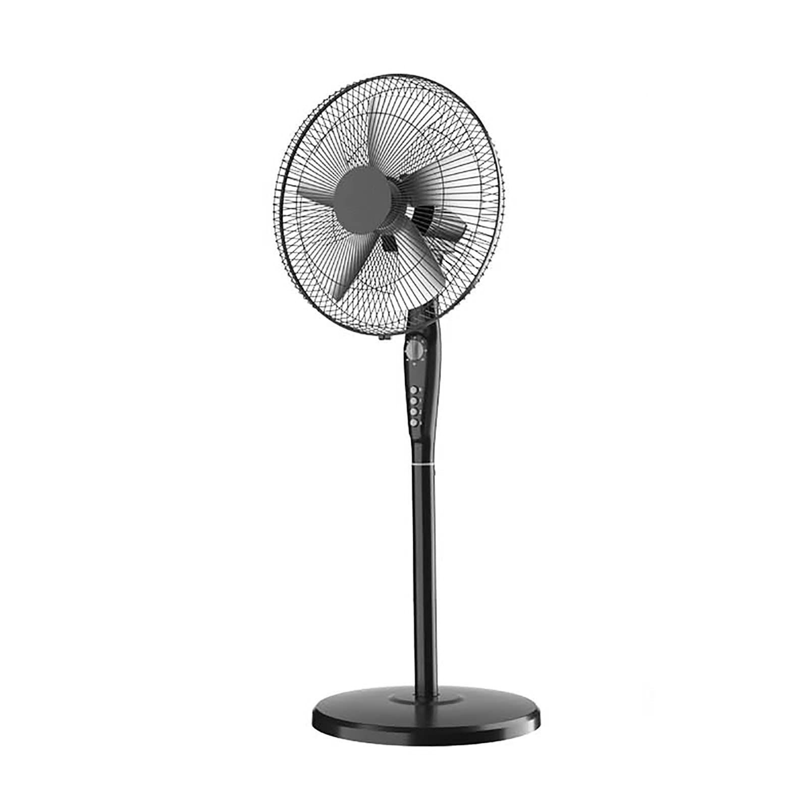 16-Inch 5-Blade Oscillating Floor Fan with 3 Speed Settings, 1-Hour Timer & Button Control - Perfect for Home, Office, and Bedroom Cooling