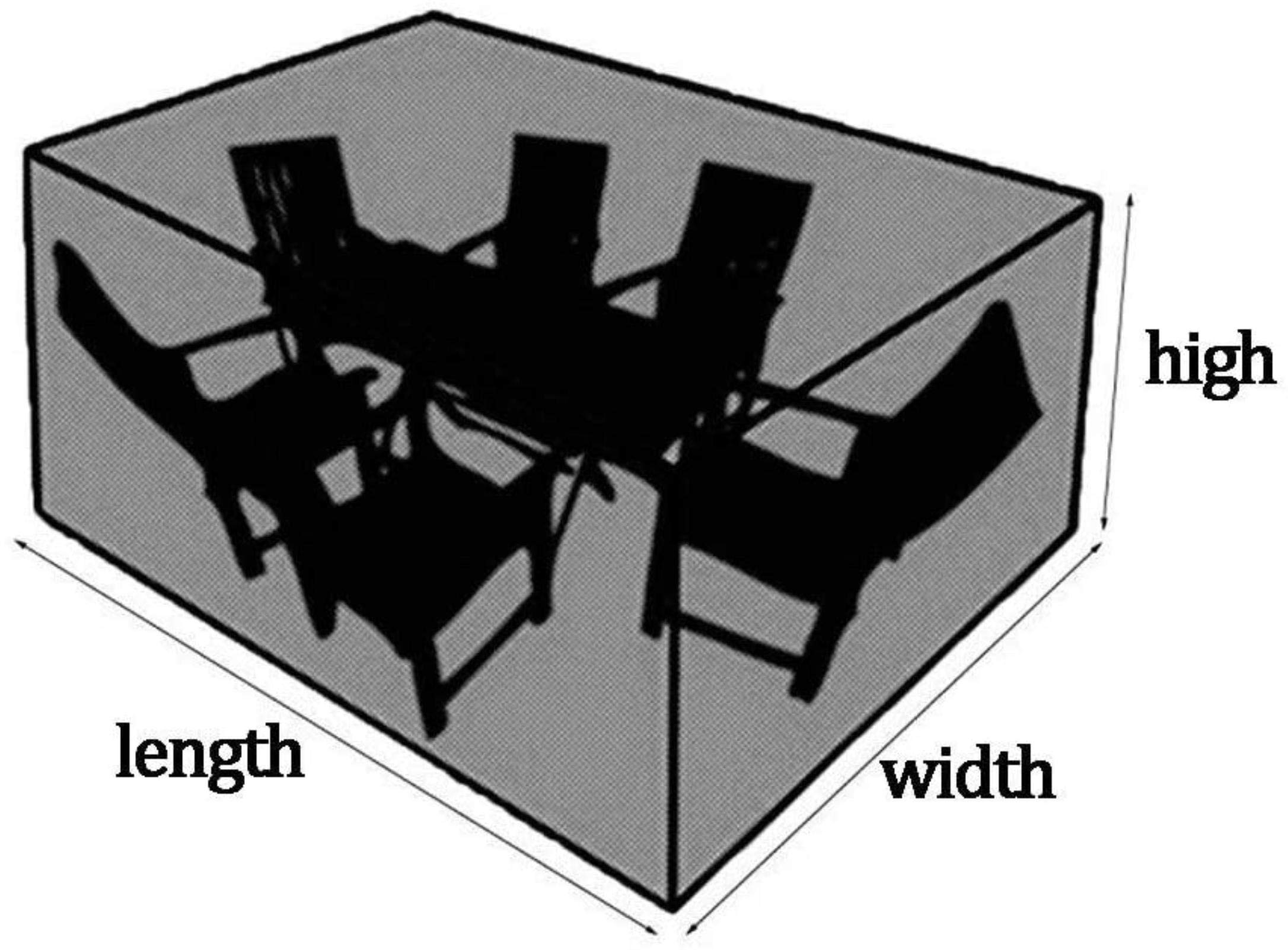 **180×120×70cm Waterproof Garden Furniture Cover - Heavy Duty Patio Table Protector for Rattan & Outdoor Sets, Dustproof & Customizable Black Tarpaulin - Perfect for All-Weather Protection & Storage**