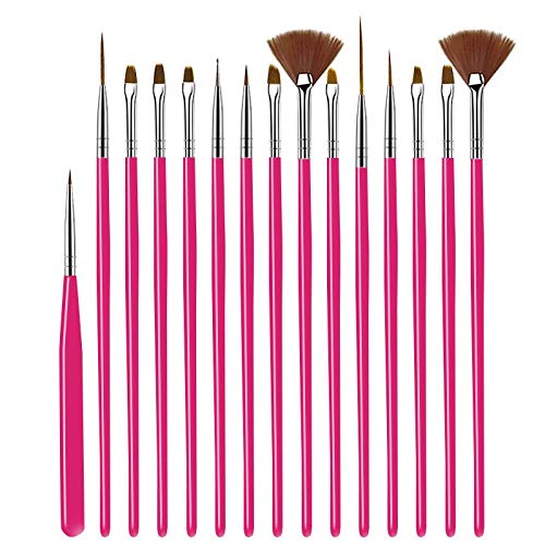 Professional 15-Piece Nail Art Brush Set for UV Gel & Acrylic Nails - Dotting, Painting & Design Tools for Salon & DIY Manicures (Black) - Perfect for Home Nail Art, Salon Professionals & Beginners