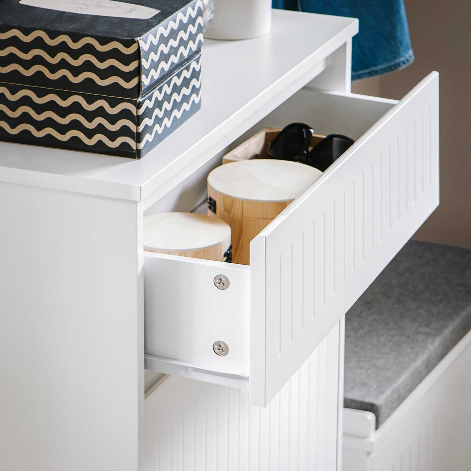 Haotian Freestanding Shoe Storage Cabinet - White Entryway Shoe Organizer with Narrow Design for Hallway | Perfect for Small Spaces, Closet Organization & Entryway Decor (Model FSR165-W)