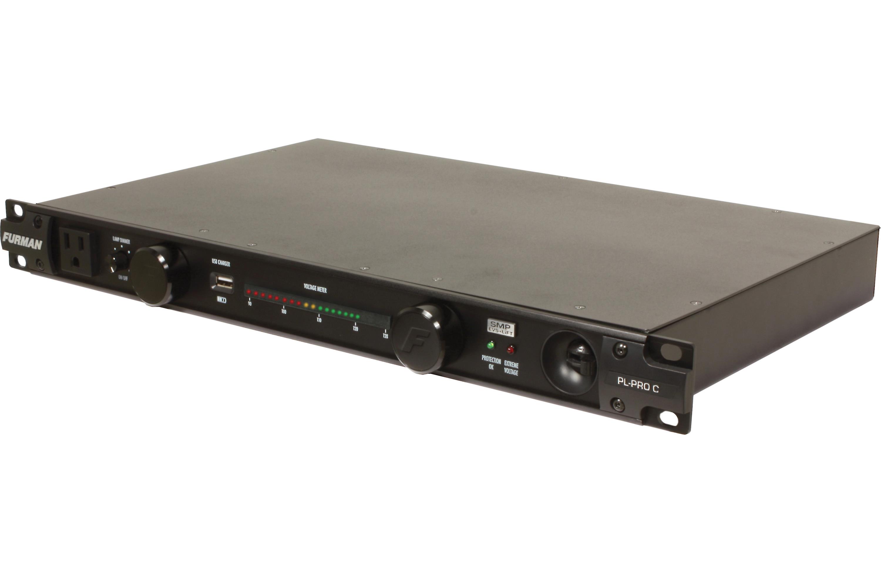 Furman PL-PRO C 20 Amp Power Conditioner & Surge Protector with Voltmeter - Certified Refurbished | Professional Audio/Video Equipment Protection for Home Theater & Studio